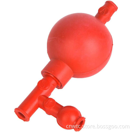 3-Opening Red Pipetting Ball Quantitative Suction Bulb Rubber Pipette Set for Lab Use